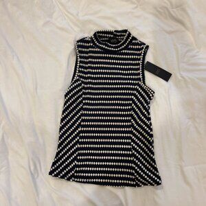 W5 Navy business top with white dots